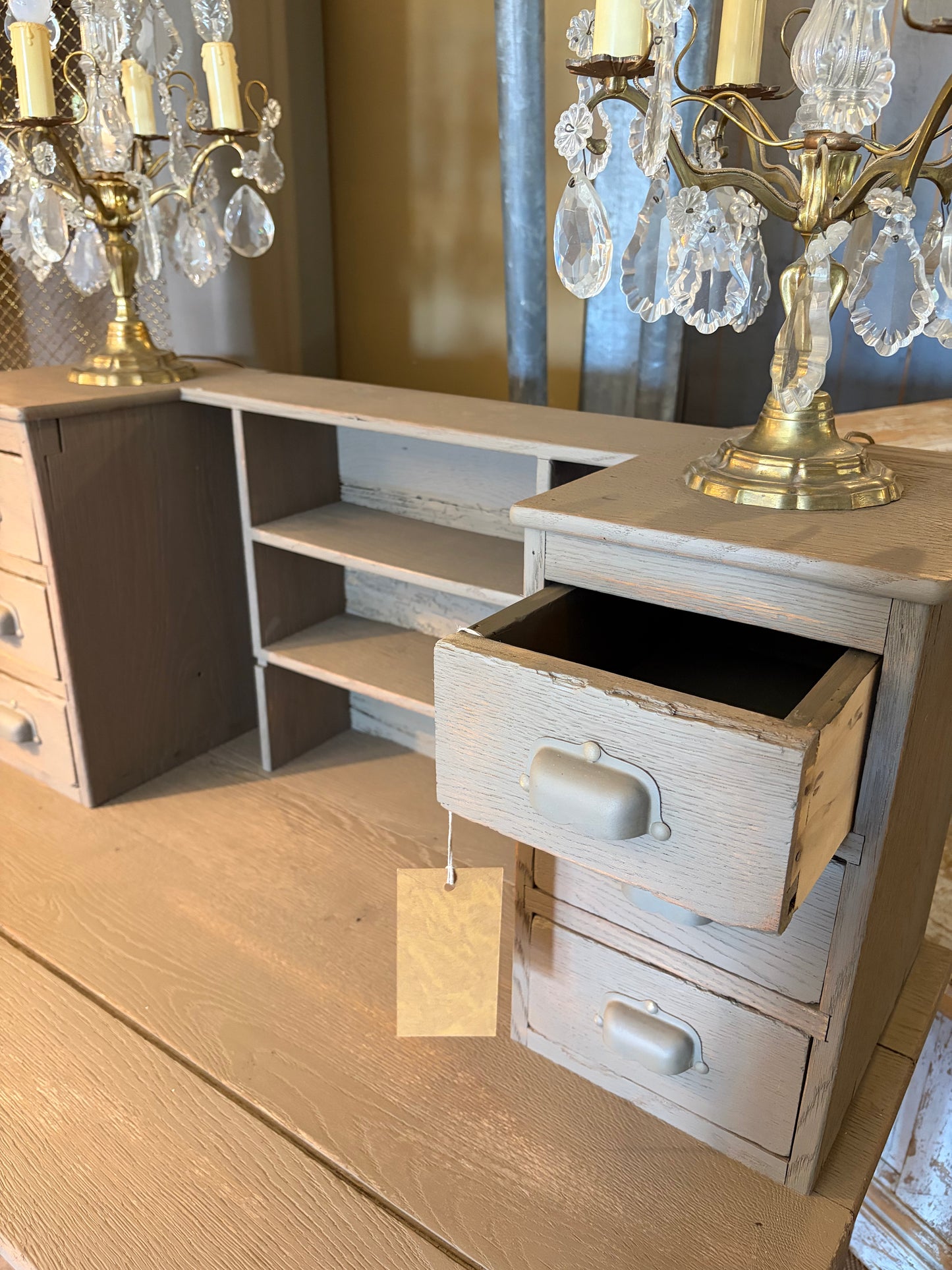 Bureau chêne patiné ''Lichen''
