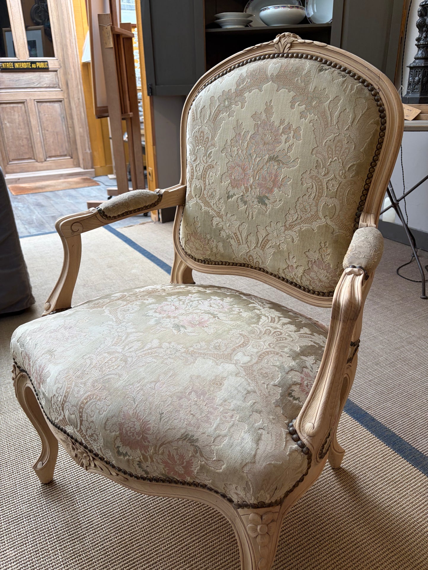 Paire de fauteuils XIXᵉ, tapisserie d'origine