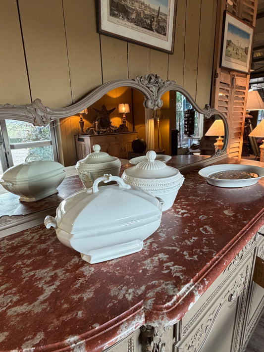 Buffet début XXᵉ en chêne patiné, gris lichen