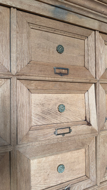 Meuble à clapets de notaire en chêne massif, début XXᵉ