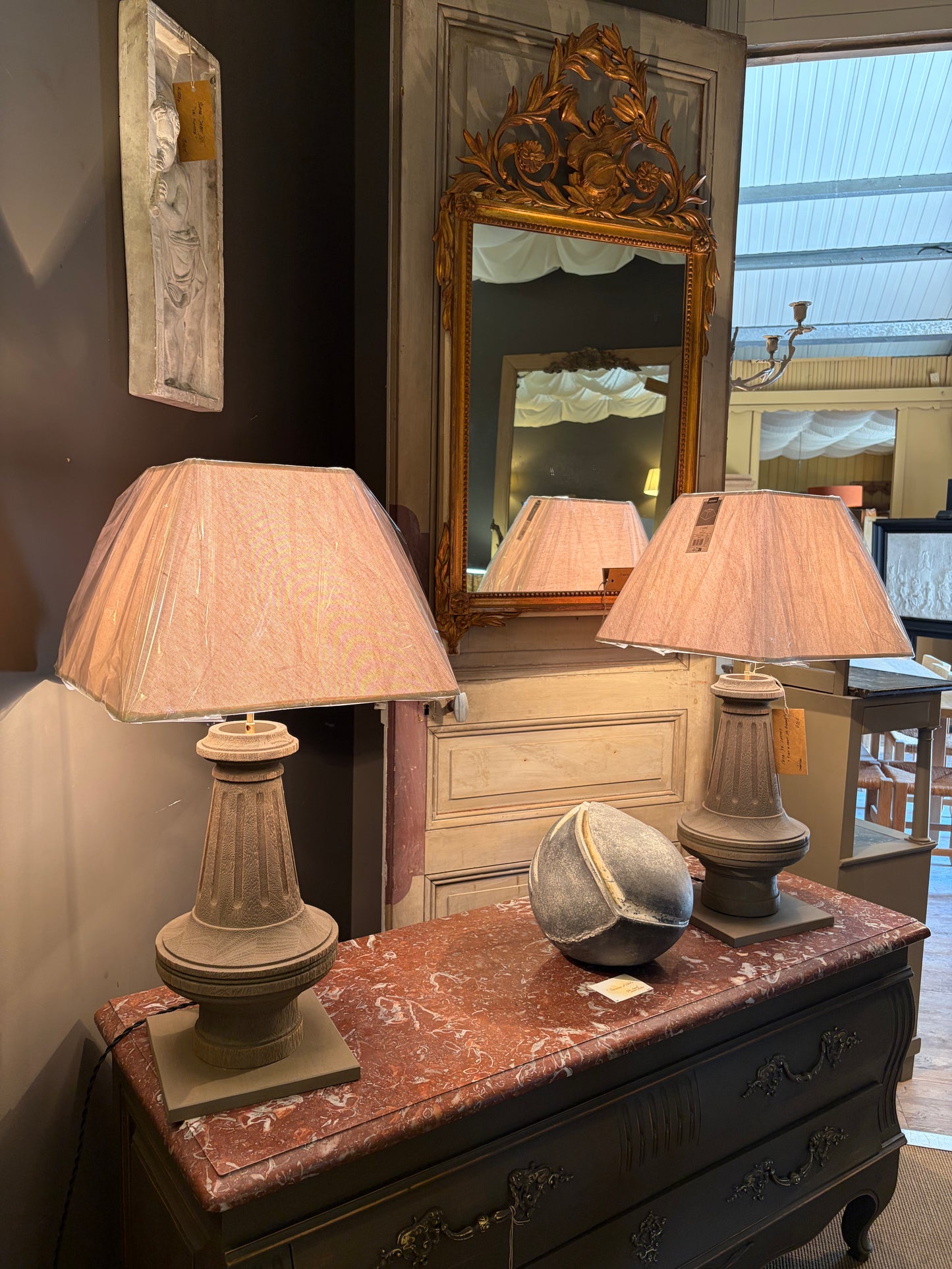 Paire de lampes "piétement de billard"