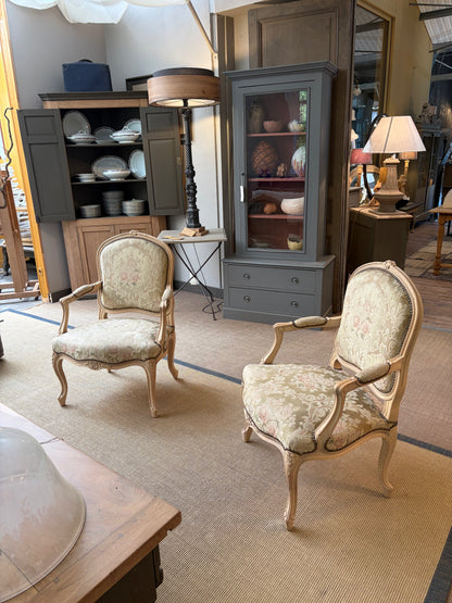 Paire de fauteuils XIXᵉ, tapisserie d'origine