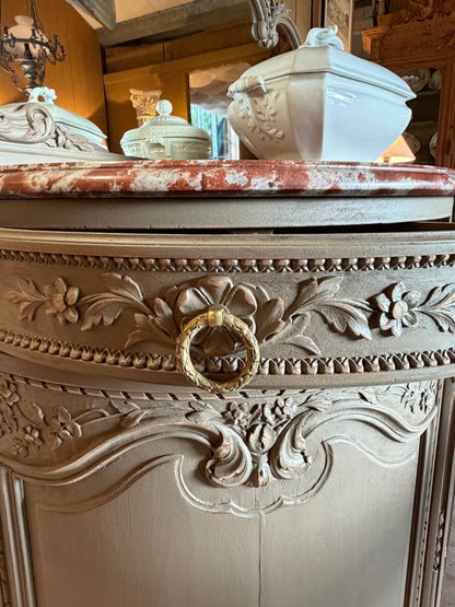 Buffet début XXᵉ en chêne patiné, gris lichen