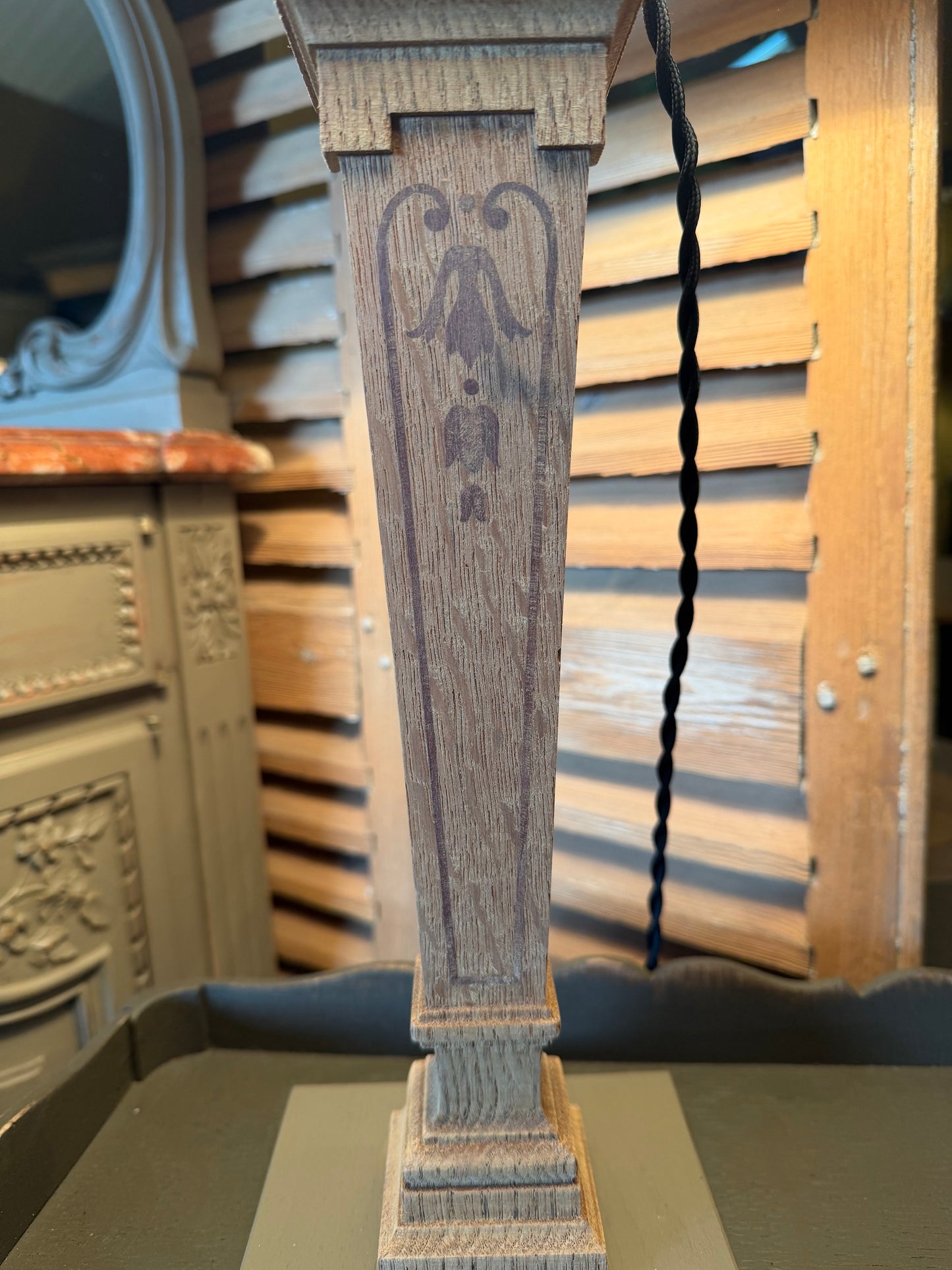 Paire de lampes chêne