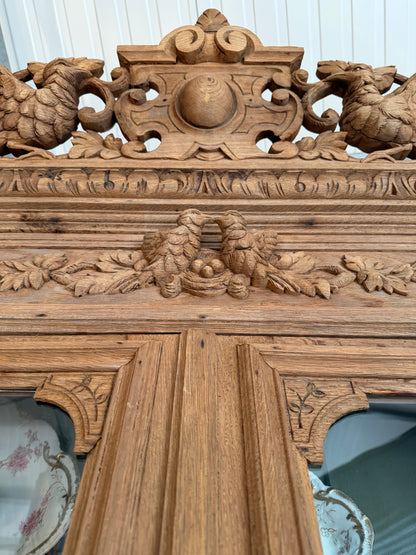 Buffet deux corps de chasse chêne massif