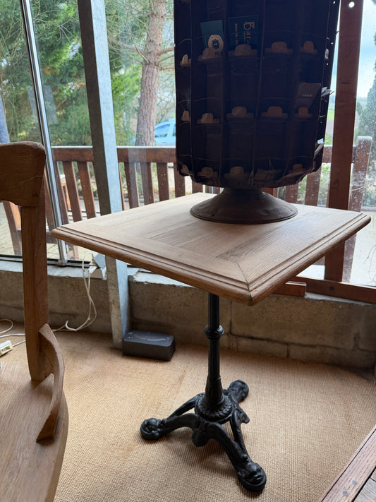 Table bistrot, plateau chêne massif