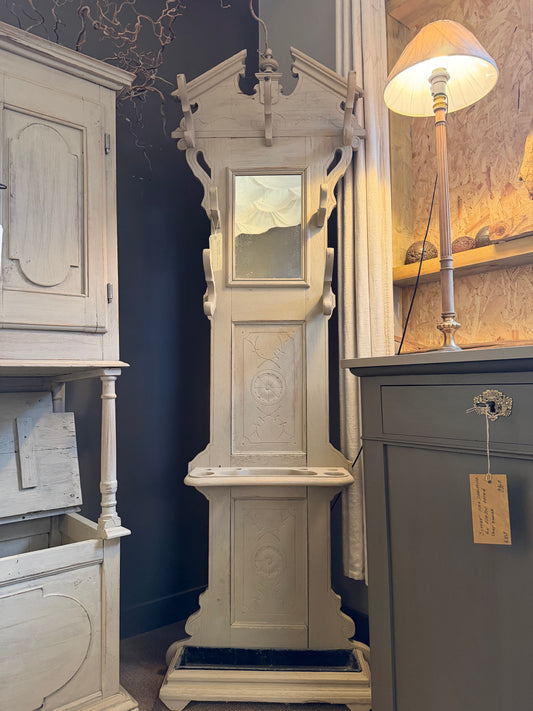 Porte-manteaux chêne patiné gris lin