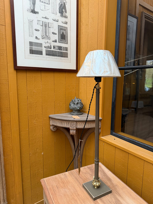 Lampe noyer et bronze