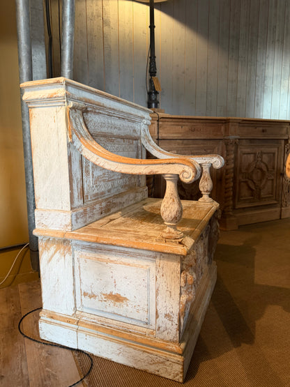 Fauteuil / coffre, chêne massif