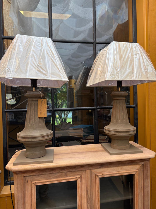 Paire de lampes "piétement de billard"