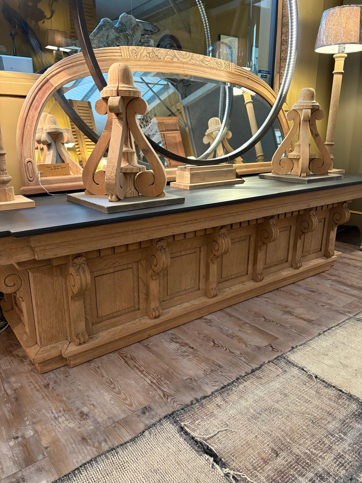 Console basse chêne massif