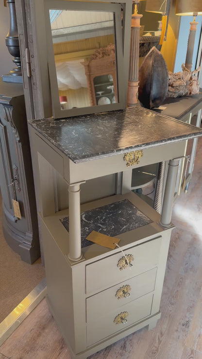 Barbier empire en acajou patiné